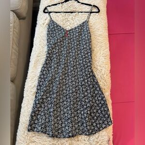 Chic Black and White Floral Midi Dress